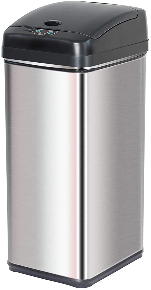 Grandma Shark Kitchen Bin, Square Sensor Bin with Infrared Technology, stainless steel, 38 liters(With Anti-Pet Accidental Function Lock)