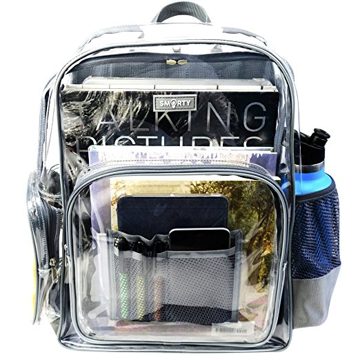 Heavy Duty Clear Backpack Durable Military Nylon - Transparent for School, Security, Stadiums