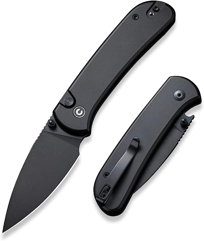 CIVIVI Pocket Folding Knife- Button Lock Knife with Thumb Stud Opener for EDC, 2.98" 14C28N Blade Aluminum Handle, Qubit Utility Knife for Men Women Gift C22030E-1