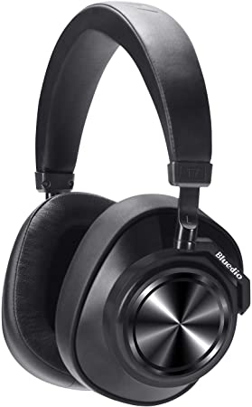 Bluetooth Headphones Over Ear, Bluedio T7 Turbine Custom Active Noise Canceling Headphone 57mm Driver Hi-Fi Stereo & 30Hrs Playtime, Wireless Headsets with Mic for PC/Cellphone/Travel/Work, Black