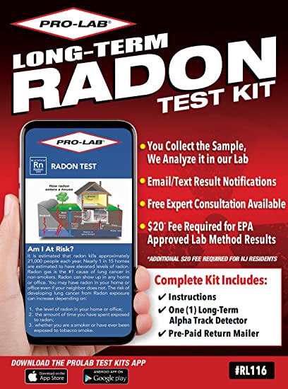 PRO-LAB RL116 Long-Term Radon Gas Test Kit