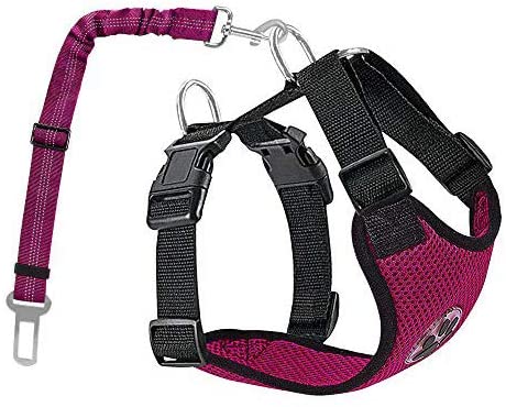 AUTOWT Dog Safety Vest Harness, Pet Car Harness Dog Seatbelt Breathable Mesh Fabric Vest with Adjustable Strap for Travel and Daily Use in Vehicle for Dogs Puppy Cats
