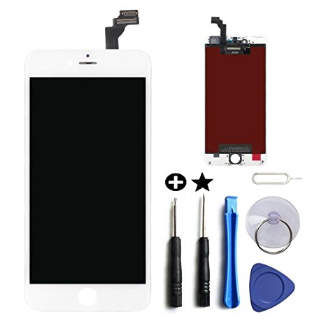 For White iPhone 6 Plus 5.5 inch Screen Replacement Retian LCD Touch Screen Digitizer Fram Assembly Full Set with Tools   Instructions by Brinonac