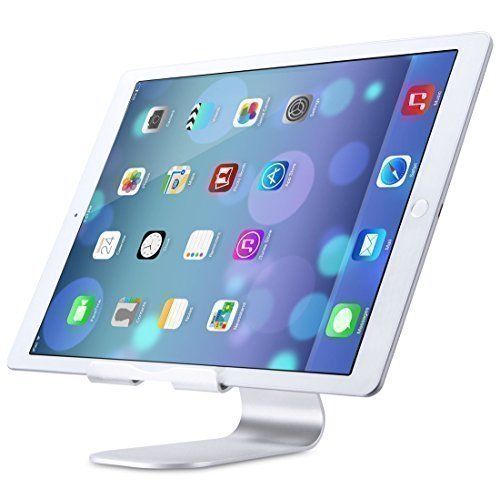 iPad Pro Stand OMOTON Multi-Angle Aluminum Stand for Tablet with Portable Adjustable Charging Dock for iPad Pro iPad Air 2 Samsung Tab S2 etc Solid Durable Holder and Minimalist Design Silver