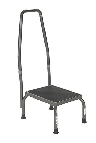 Drive Medical Footstool with Non Skid Rubber Platform and Handrail