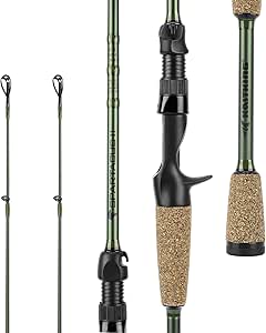 KastKing Spartacus II Fishing Rods - IM6 Graphite Blanks Casting & Spinning Rods, 2-Piece Rods with Extra Tip Section, PTS Power Transition System, KastFlex Technology, Rubber Cork Handle