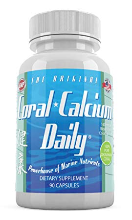 Coral Calcium Daily Marine CoralCal 1475mg The Original Pure Okinawan 72 Trace Minerals 90 Capsules(1)