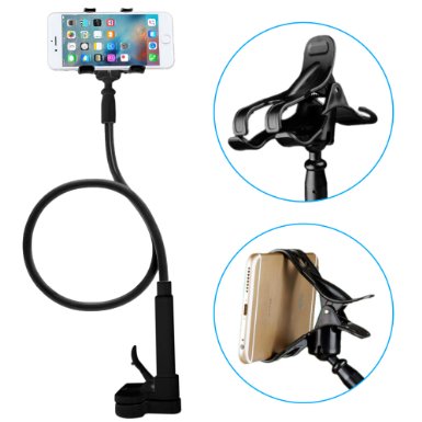 iPhone Holder Skiva Flexible Long Arms Cell Phone Clip Holder Stand for iPhone 6 6s Plus 5s SE Samsung Galaxy S7 S6 Edge S5 S4 Note5 Note4 HTC One M9 M8 and more Universal Fit BlackModelAH112