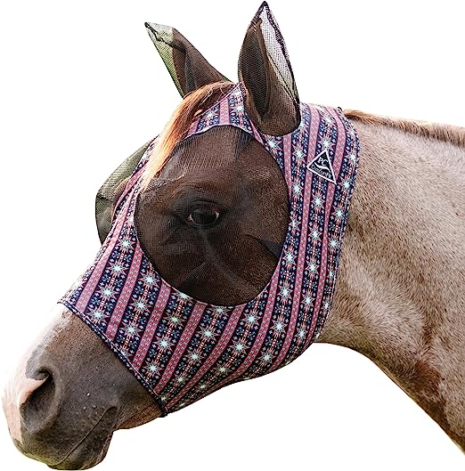 Professional's Choice Comfort-Fit Horse Fly Mask - Starburst Pattern - Maximum Protection and Comfort for Your Horse