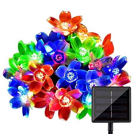 LightsEtc 15.7ft 20LED Multi Color Solar Blossom String Lights Outdoor Flower String Lights Christmas Decorative Fairy Lights for Christmas, Holiday, Party, Indoor, Outdoor, Houses, Garden