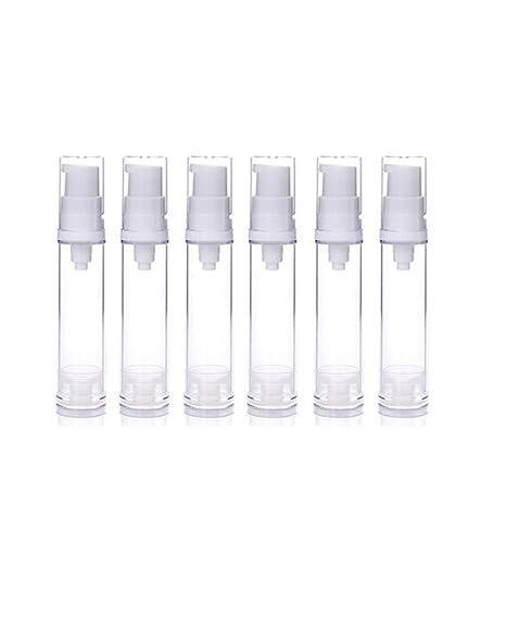 6 Packs Airless Pump Bottles Lotion Dispenser Bottle Travel Cream Pump Bottles Vacuum Pump Bottle For Liquid foundation (10ml(0.3oz))