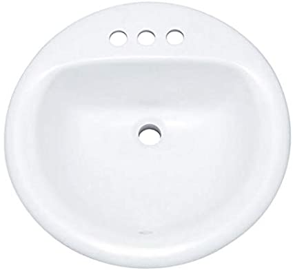 PROFLO PF194RWH PROFLO PF194R 19" Round Drop In Vitreous China Sink with 3 Holes and Front Overlow