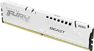 Kingston FURY Beast White 128GB (4x32GB) 5600MT/s CL40 DDR5 XMP DIMM | Overclocking | Plug N Play | Intel XMP 3.0 | Kit of 4 | KF556C40BWK4-128