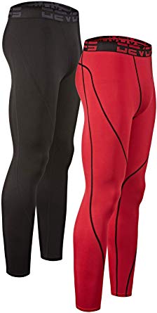 DEVOPS Men's 2 Pack Thermal Heat-Chain Compression Baselayer Long Johns Pants