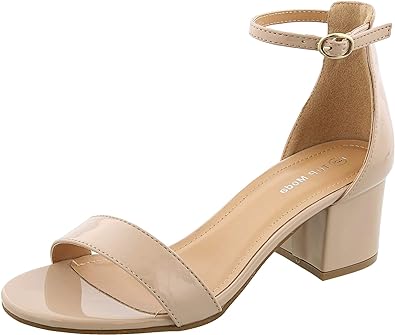 TOP Moda Over The Toe Strap Ankle Wrap Strap 2" Block Heel Open Toe Dress Sandal