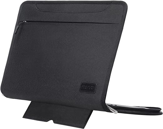 MOSISO Laptop Sleeve Compatible with MacBook Air 13 inch M2 A2681 M1 A2337 A2179 A1932/Pro M2 M1 A2338 A2251 A2289 A2159 A1989 A1706 A1708, Polyester Bag with Stand Function&Pockets&Handle&Belt, Black