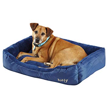 Deluxe Soft Washable Dog Pet Warm Basket Bed Cushion with Fleece Lining - Blue - X-Large