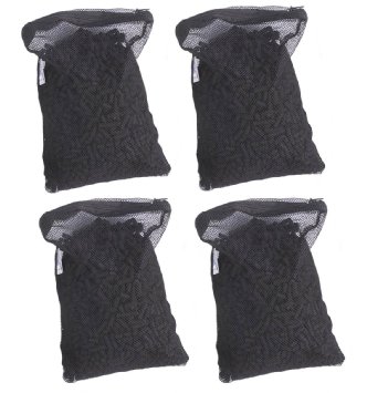 4 Media Filter Bags 4 Lbs Activated Carbon Charcoal Aquarium Fish Tank Pond Canister Filter