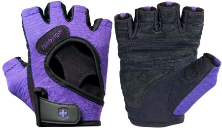 Harbinger Women's FlexFit Weightlifting Gloves with Flexible Cushioned Leather Palm (Pair)