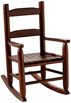 Lipper International Child's Rocking Chair, 14.5" W x 19.75" D x 23.75" H, Walnut Finish