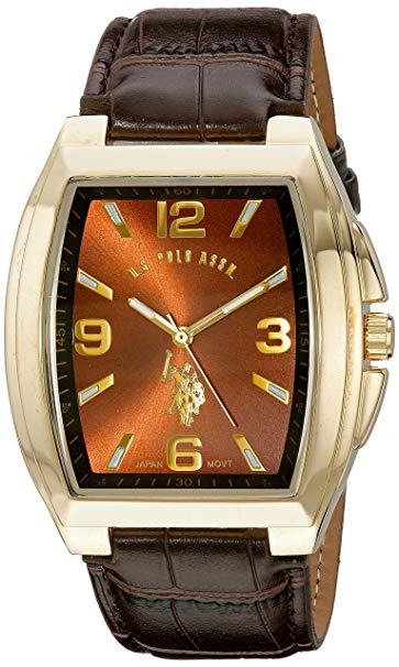 U.S. Polo Assn. Classic Men's Quartz Metal Casual Watch, Color:Brown (Model: USC50177)