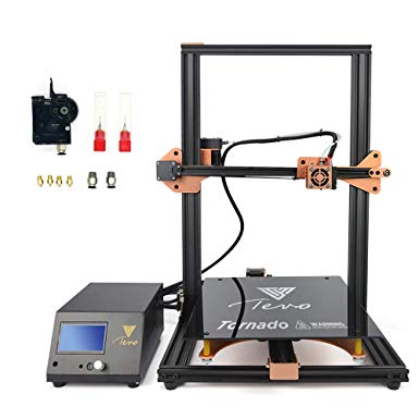 TEVO Tornado 3D Printer 300x300x400mm 2019 Newest Model 95% Assembled with 40.4mm Nozzle 2Pneumatic Connector 2Extruder Cleaner 1Tian Kit, Upgraded Heat Bed for PLA Flexible Filaments