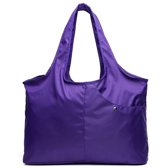 Nylon Tote Bag for Women Ladies Waterproof Canvas Diaper Shoulder Bag Lightweight Handbags for Gym Travel Work Shopping