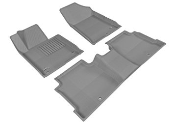 3D MAXpider Custom Fit Complete Floor Mat Set for Select Hyundai Sonata Models - Kagu Rubber (Gray)