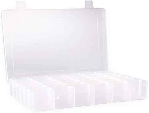 Clear Plastic Jewelry Box Organizers Storage Container With Adjustable Dividers 36 Grids