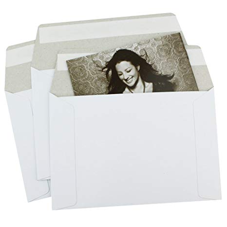 75 EcoSwift 9 x 11.5 Rigid Photo Mailers Stay Flats White Cardboard Self Seal Envelopes 9x11.5