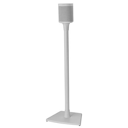 Sanus Wireless Sonos Speaker Stand for Sonos One, Play:1, Play:3 - Audio-Enhancing Design with Built-in Cable Management - Single Stand (White) - WSS21-W1