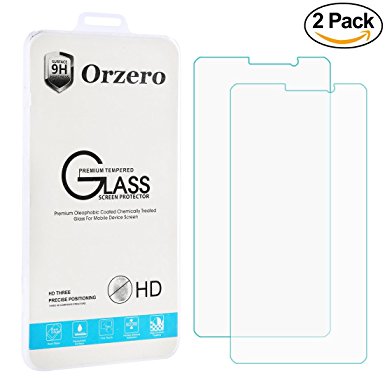 [2 Pack] Orzero For Huawei mate 9 Tempered Glass Screen Protector Anti-Scratch 9 Hardness High Definition Anti Glare Anti Fingerprint [Lifetime Replacement Warranty]