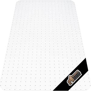 Gorilla Grip Office Chair Mat for Carpet Floor, Slip Resistant Heavy Duty Under Desk Protector Carpeted Floors, No Divot Plastic Rolling Computer Mats, Smooth Glide Semi Transparent 48x32.5 Clear