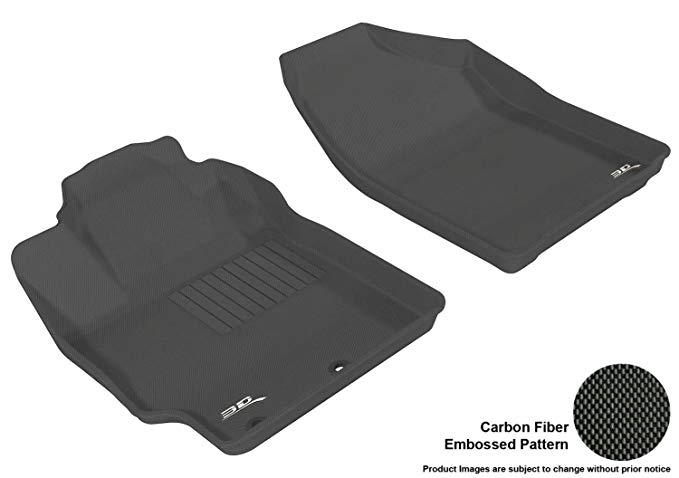 3D MAXpider Front Row Custom Fit All-Weather Floor Mat for Select Toyota Prius C Models - Kagu Rubber (Black)