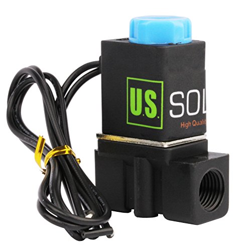-NEW- Solenoid Valve 1/4" Normally Closed (N.C.) 12VDC Nylon (NEW Improved Crack-resistant Polymer) Blue Cap by U.S. Solid