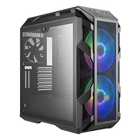 Cooler Master MasterCase H500M ATX Mid-Tower, four tempered glass panels, two 200mm ARGB fans with Controller and three Cable Management Covers Case