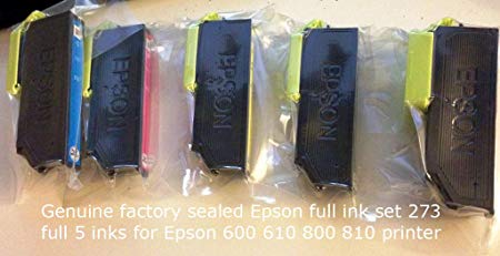 Genuine Epson 273 full set, 5 cartridges original sealed Bulk Packaging for Epson Expression Premium 600 610 800 810