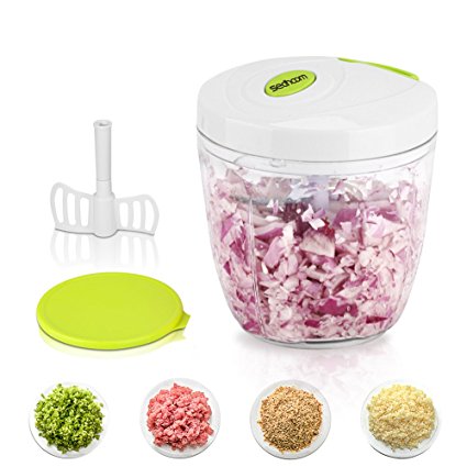 Manual Food Chopper 5 Blades 3 Cups,Sedhoom Powerful Easy Pull Upgraded Hand Held Vegetable Onion Chopper/processor/Blender.