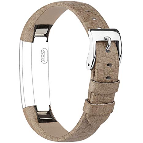 Vancle Leather Bands Compatible with Fitbit Alta/Fitbit Alta HR for Women Men, Adjustable Replacement Accessories Strap with Buckle for Fitbit Alta and Fitbit Alta HR