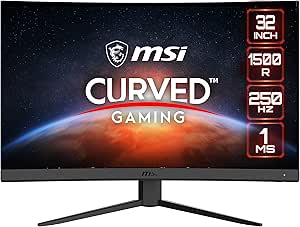 MSI G32C4X Écran PC Gaming Incurvé 31,5" FHD - Dalle VA 1500R, 1920x1080, 250Hz / 1ms, 16:9, FreeSync Premium - DisplayPort 1.2a, HDMI 2.0b