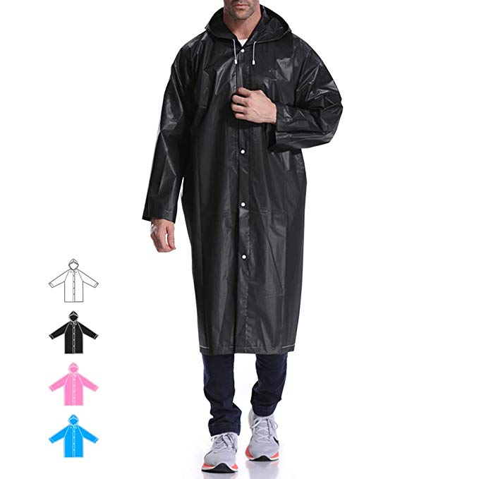Hapshop Portable Waterproof Raincoat,Rain Poncho for Unisex,Perfect for Hiking,Disneyland or Camping.