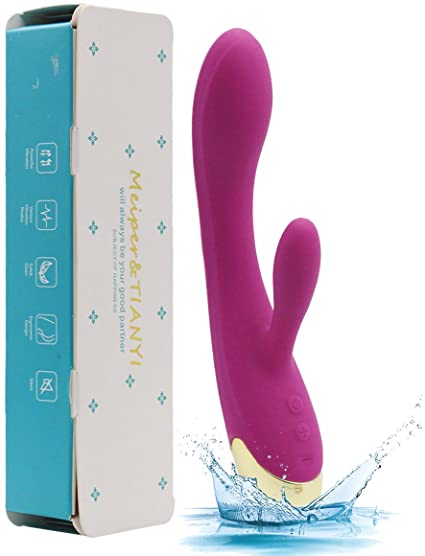 G Spot Rabbit Vibrator Adult Sex Toys with Bunny Ears for Clitoris Stimulation, Waterproof Personal Dildo Vibrator Clit Stimulator 10 Vibration Modes Quiet Dual Motor for Women Rechargeable