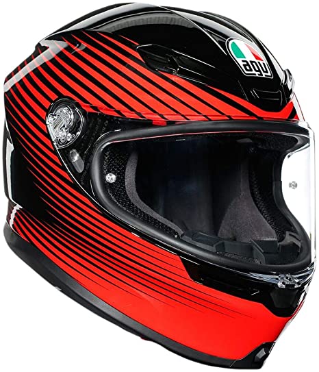AGV Unisex-Adult Full Face Helmet (Black/Red, XX-Large)
