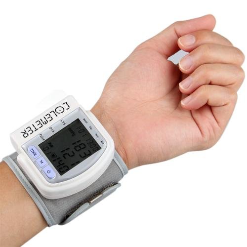 LCD Digital Wrist Blood Pressure Monitor Heart Beat Meter 60 Memory