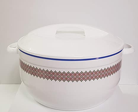 Tmvel Celebrity Insulated Casserole Hot Pot - Insulated Serving Bowl With Lid - Food Warmer (7500ml 7.5L, White)
