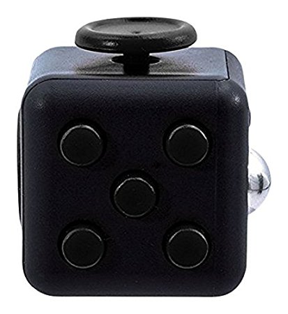 Fidget Cube Relieves Stress & Anxiety Attention Toy, 6 Sides Relieves Stress Ball Anti-anxiety and Depression Cube Toy for Children, Students, and Adults - Black (XD000028)