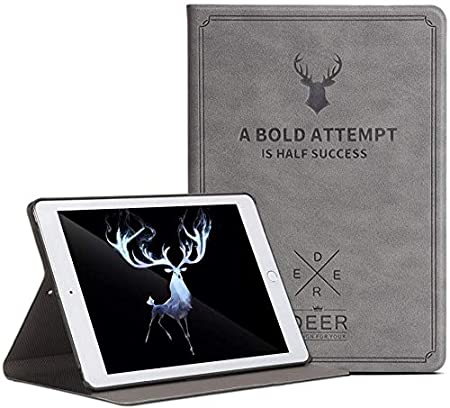 ProElite Smart Deer Flip case Cover for Apple iPad 2019 7th Generation 10.2",Grey