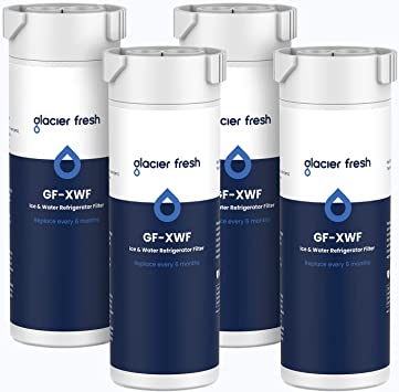 GLACIER FRESH XWF Replacement for GE XWF Refrigerator Water Filter Pack of 4 (Not XWFE)