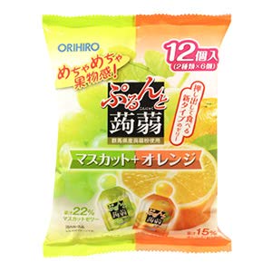 Orihiro Konjac(konnyaku) Jelly with Muscat & Orange flavor 0.7oz x 12pc ( total 8.4oz)