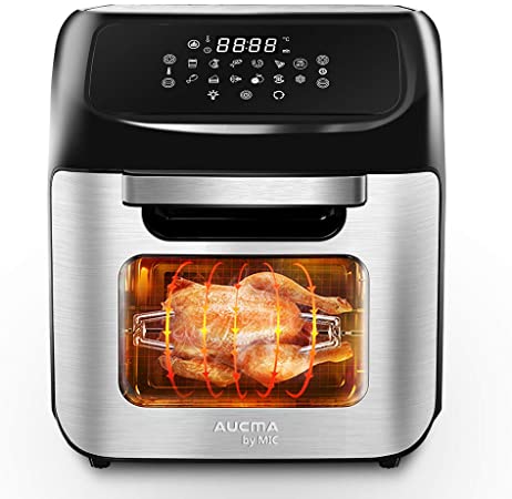 MIC Air Fryer Oven 12 L 1800 W with LED Digital Touch Display 12 in 1 Presets Frying Recipes Book Defrost/Reheat/Dehydrator
